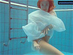 red-haired Diana super-hot and crazy in a white dress
