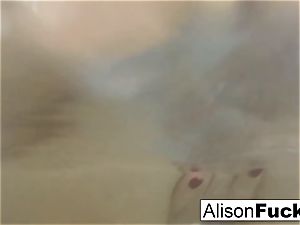 big-titted Alison Tyler takes a bath and gropes herself down